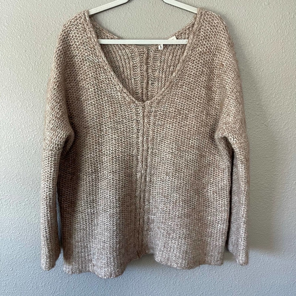 Moth Knit Deep V-Neck Alpaca Wool Sweater Large